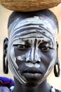 Portrait of a Mursi woman in Ethiopia Royalty Free Stock Photo