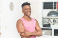 Portrait of muscular african american young man ready for workout Royalty Free Stock Photo