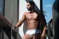 Portrait Of A Muscular Shirtless Male In Underwear Royalty Free Stock Photo