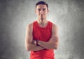 Portrait of muscular young handsome sportsman Royalty Free Stock Photo