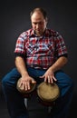 Portrait of musician with bongo Royalty Free Stock Photo