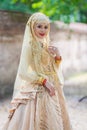 Portrait muslim bride posing