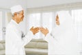 Muslim grandparents forgiving each other Royalty Free Stock Photo