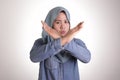 Muslim Woman Shows Stop Gesture Royalty Free Stock Photo