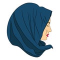 Portrait of a Muslim woman in a headscarf