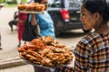 Myanmar Street Seller Royalty Free Stock Photo