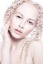 Portrait of mysterious albino woman