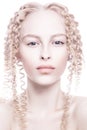 Portrait of mysterious albino woman Royalty Free Stock Photo