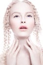 Portrait of mysterious albino woman Royalty Free Stock Photo