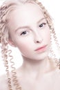 Portrait of mysterious albino woman Royalty Free Stock Photo