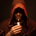 Portrait of mystery unrecognizable monk Royalty Free Stock Photo