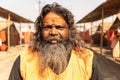 Portrait of naga sadhu at kumbh mela