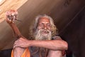 Portrait of naga sadhu at kumbh mela