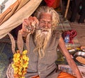 Portrait of naga sadhu at kumbh mela