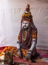 Portrait of naga sadhu at kumbh mela