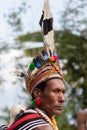 Portrait of a Naga tribes man dressed in traditional head gear during Hornbill festival