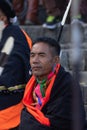 Portrait of a Naga tribesman wearing traditional attire