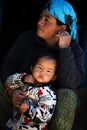 Portrait nepalese mother and child Royalty Free Stock Photo