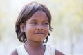 Portrait nepali child on the street in Himalayan village, Nepal