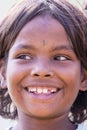 Portrait nepali child on the street in Himalayan village, Nepal