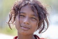 Portrait nepali children on the street in Himalayan village, Nepal