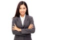 Portrait new generation of young business woman. Charming businesswoman cross arm and looks confident, determined. Attractive