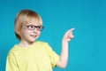 Portrait of the nice boy in glasses Royalty Free Stock Photo