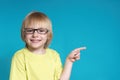 Portrait of the nice boy in glasses Royalty Free Stock Photo