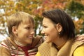 Portrait of a nice mom and her child Royalty Free Stock Photo
