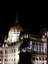 night view of a Hungarian Parliament Building Royalty Free Stock Photo