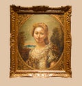 A portrait of a noble woman by the famous Italian painter `Giorgio De Chirico`.