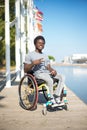 Portrait of nonchalant man in wheelchair