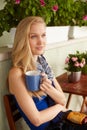 Portrait of nordic woman drinking tea