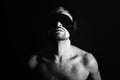 Portrait of nude young men blindfolded Royalty Free Stock Photo