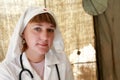 Nurse in field hospital
