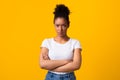 Portrait of offended black woman with folded arms Royalty Free Stock Photo