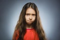 Portrait of offense girl. Negative human emotion Royalty Free Stock Photo