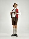 Portrait of Oktoberfest man, wearing a traditional Bavarian clothes Royalty Free Stock Photo