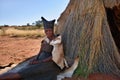 Portrait old Bushmen woman, Namibia