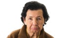 Portrait of old cranky woman grandmother Royalty Free Stock Photo