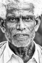 Portrait of old face indian man