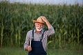 Portrait of old farmer with white beard