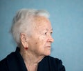 Portrait of old gray-haired sad woman Royalty Free Stock Photo