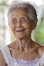 Portrait old grey haired woman, Asia