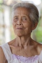 Portrait old grey haired woman, Asia