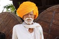 Portrait of a old Indian man with turban.