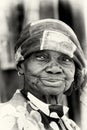 A portrait of an old lady from Ghana