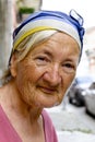 Portrait of an old lady on the streets of Armenia