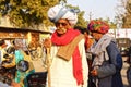 Portrait of old man in turban.