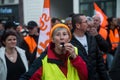 portrait of old people protesting in the street agaisnt the pensioner reforms